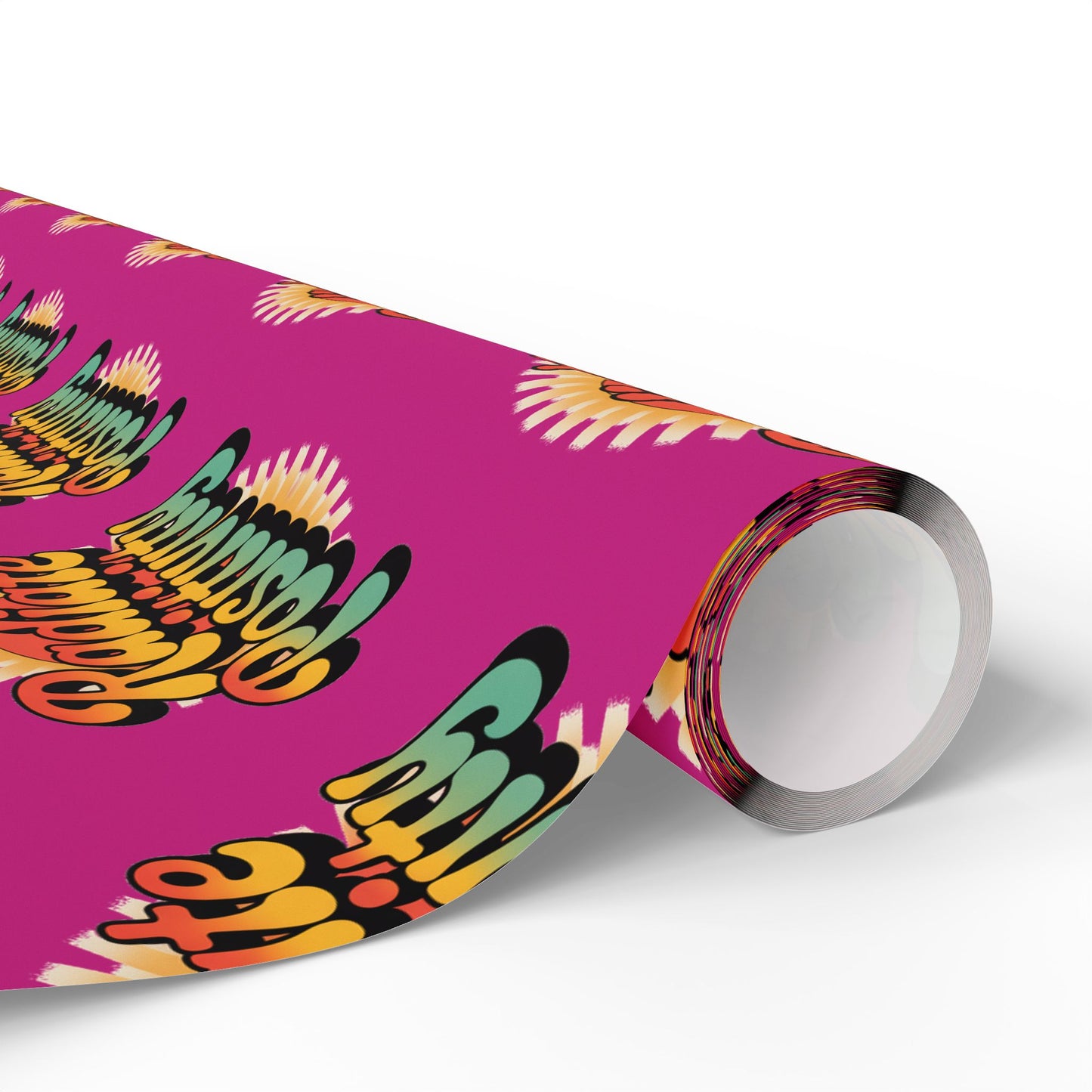 Pink Radiate Positivity Wrapping Paper for Celebrations