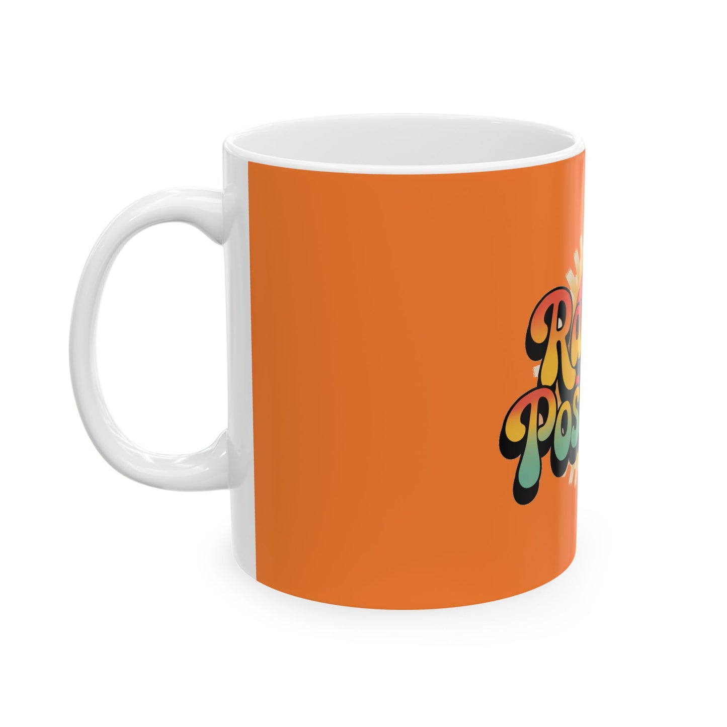 Orange Radiate Positivity Ceramic Coffee Mug,  11oz & 15oz