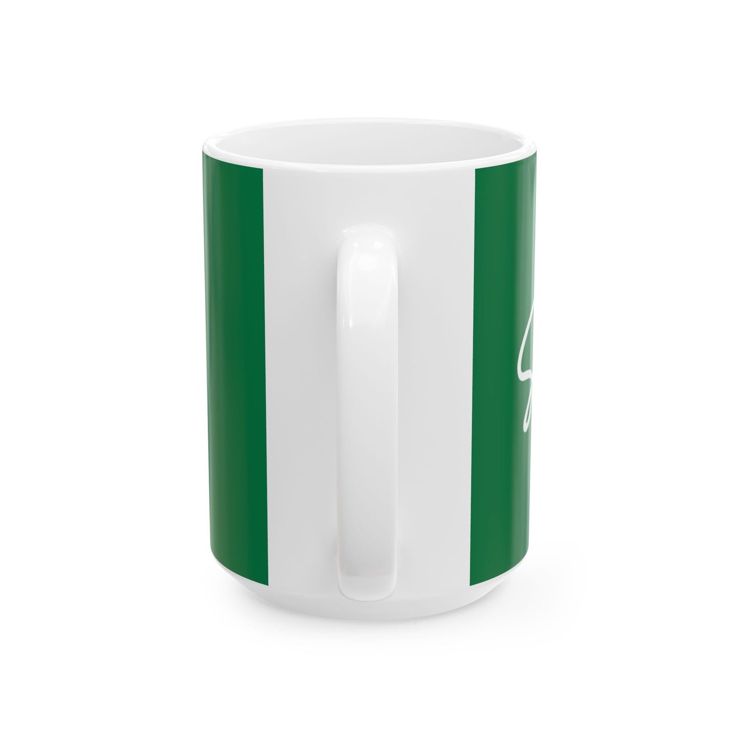 Green/White Smile Ceramic Coffee Mug - 11oz & 15oz