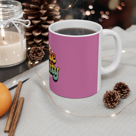 Light Pink Radiate Positivity Ceramic Coffee Mug,  11oz & 15oz