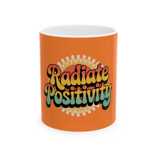 Orange Radiate Positivity Ceramic Coffee Mug,  11oz & 15oz