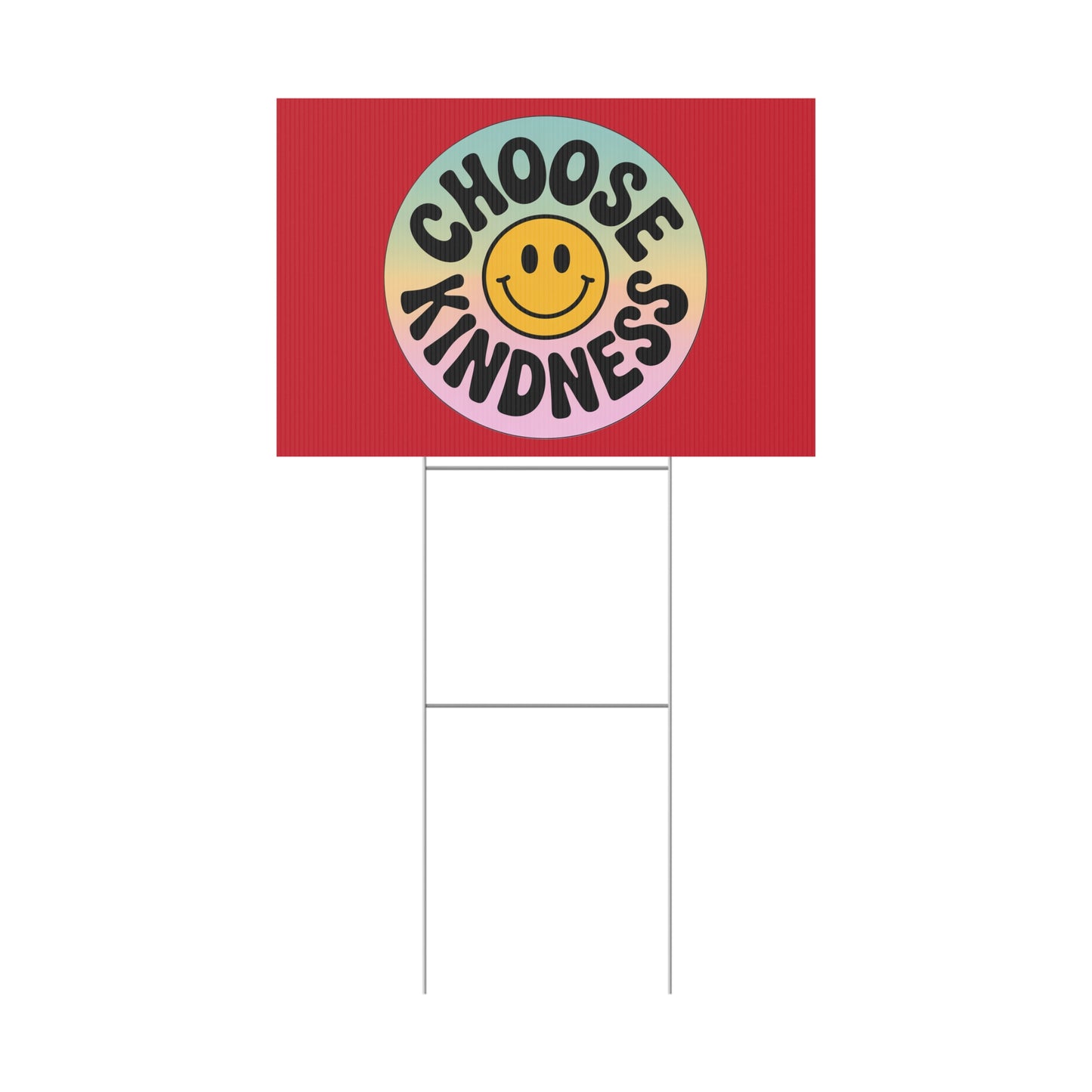 Dark Red of Joyful Choose Kindness Plastic Yard Sign