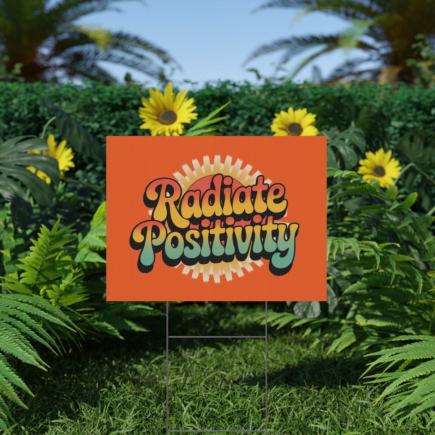 Orange Radiate Positivity Yard Sign