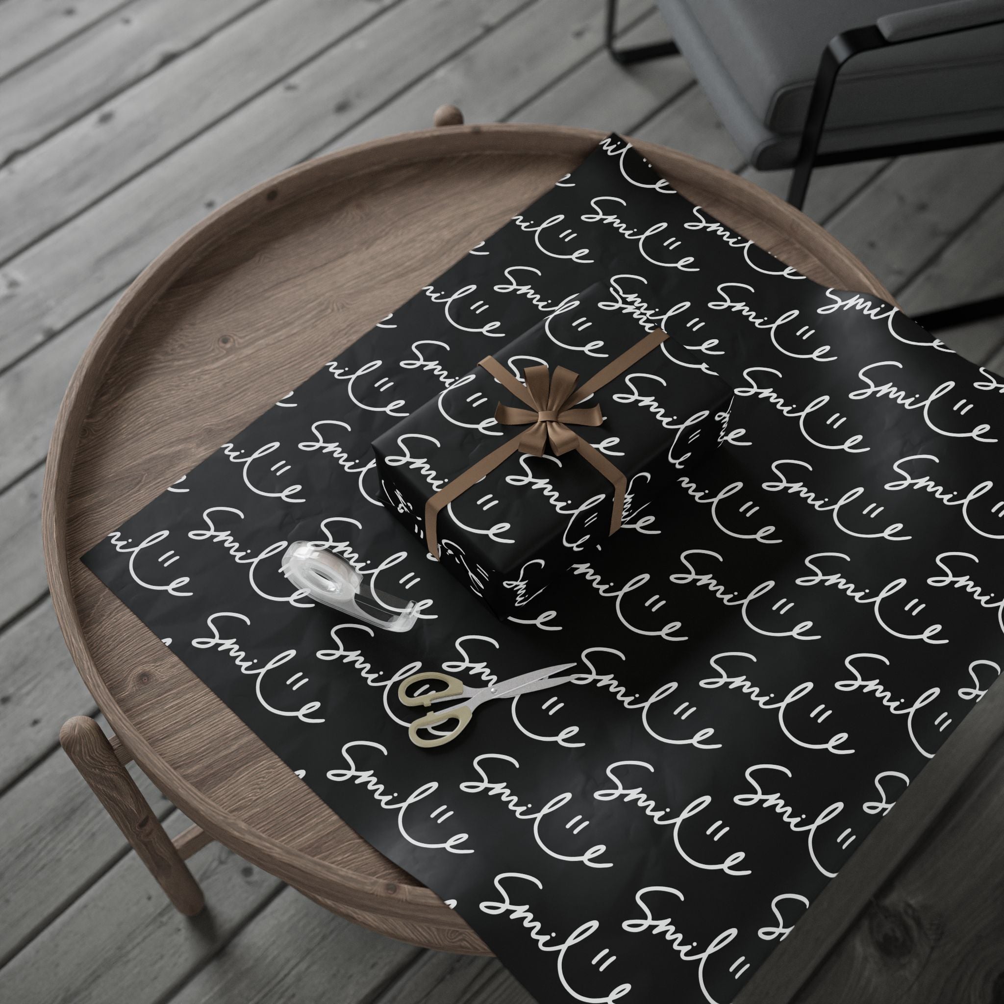 Black/White Smile Stylish Gift Wrapping Paper for Any Occasion