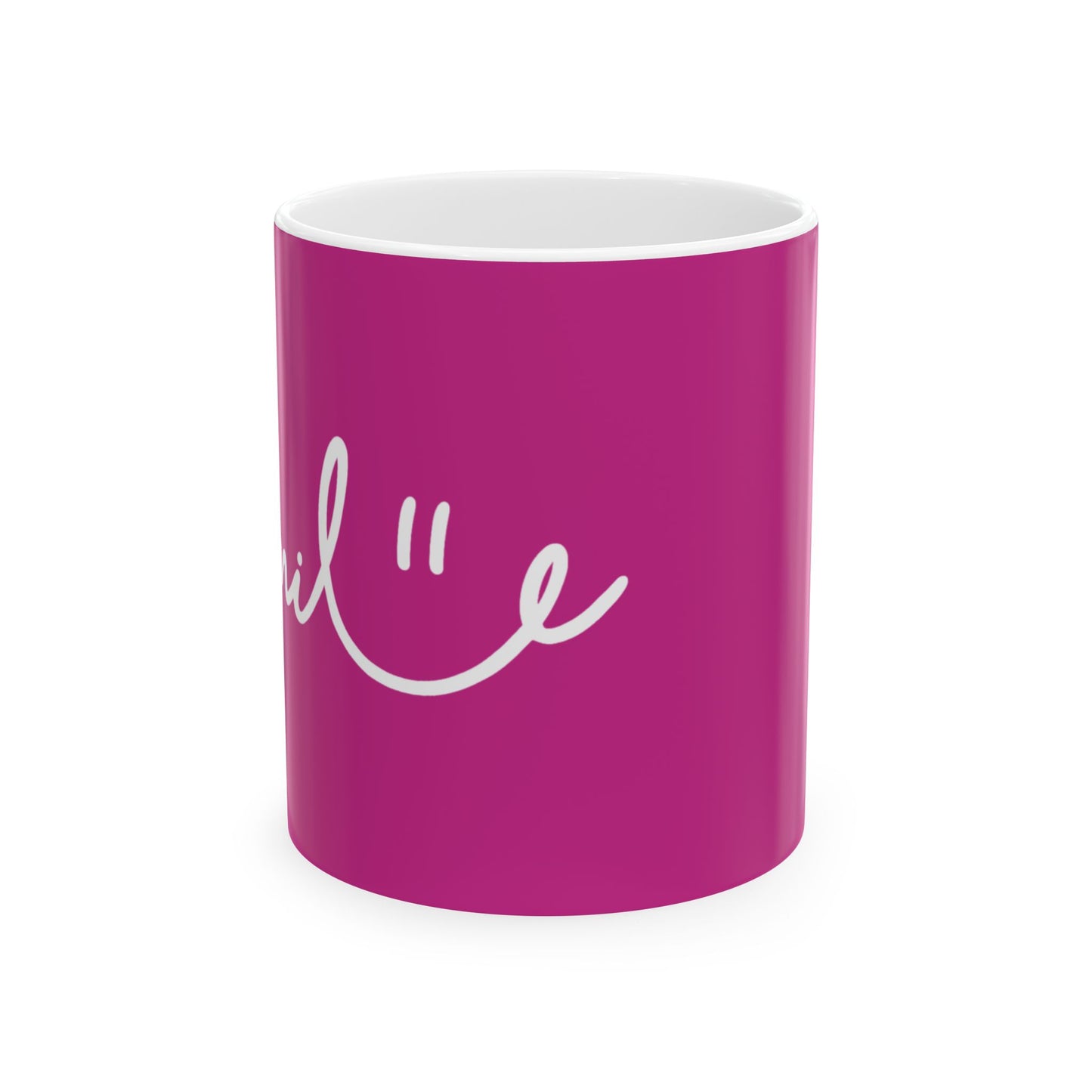 Pink/White Smile Ceramic Coffee Mug - 11oz & 15oz