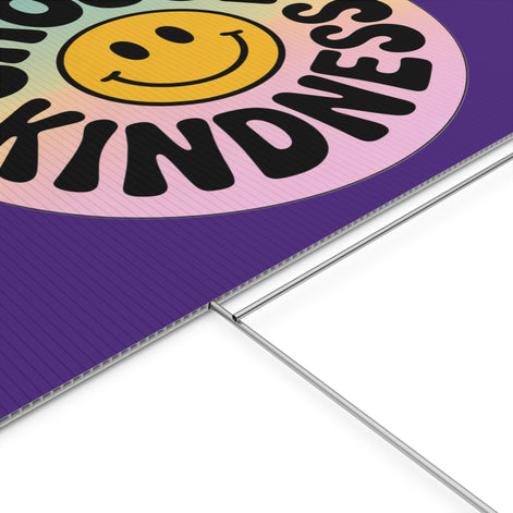 Purple Joyful Choose Kindness Plastic Yard Sign