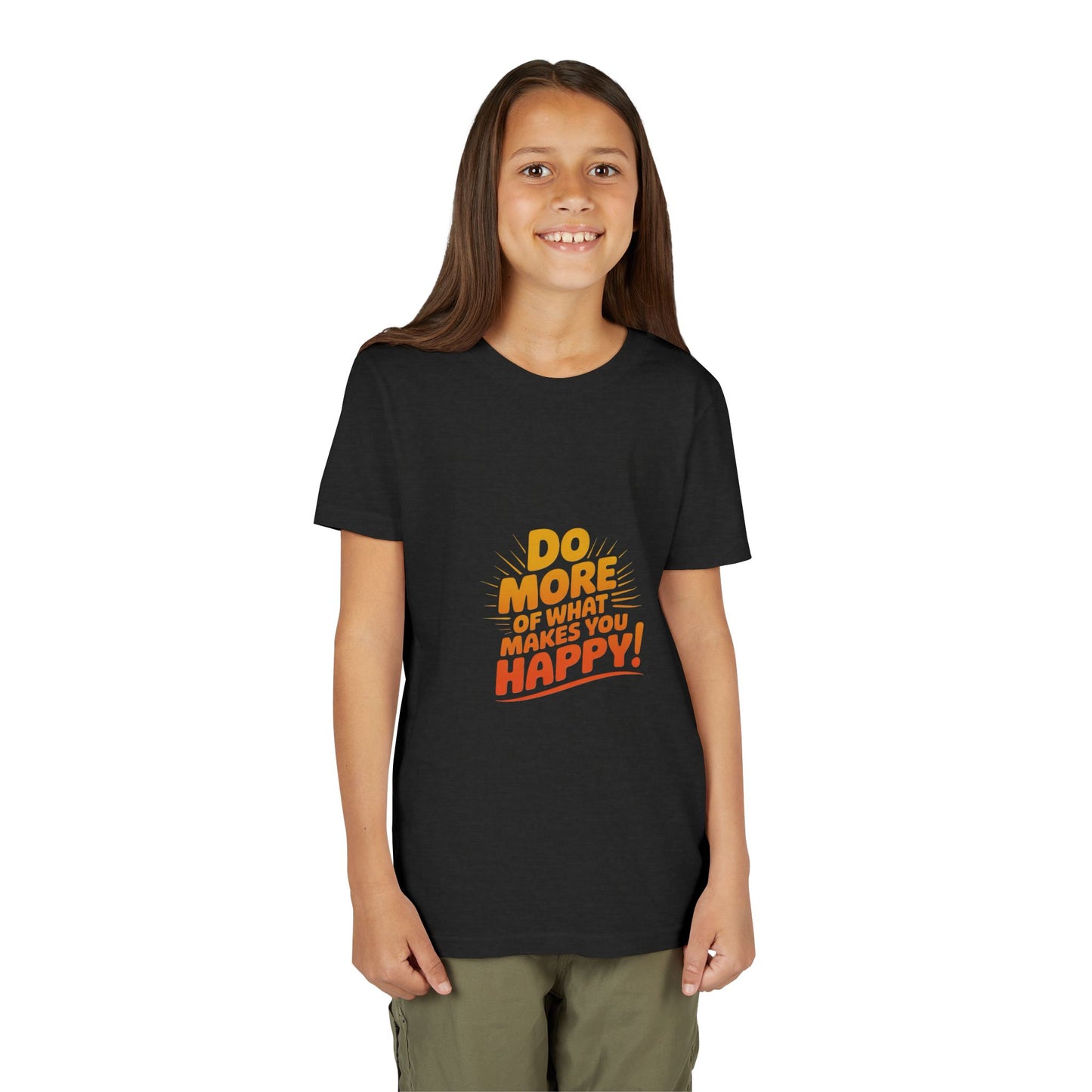 Youth Tee — “Do More of What Makes You Happy!” Positive Graphic Kids T‑Shirt