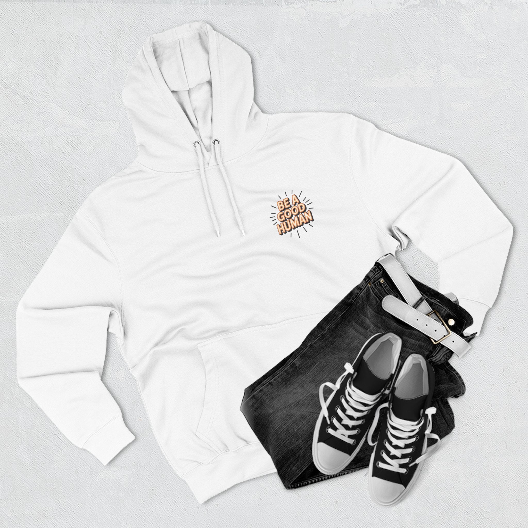 Be A Good Human Hoodie — Positive Message Fleece Pullover