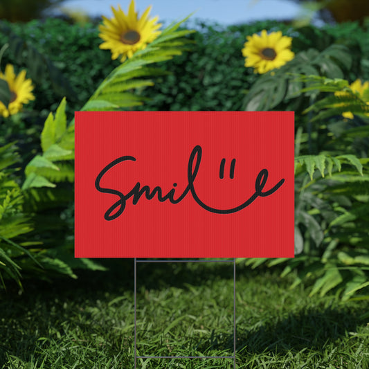 Red Smile Yard Sign