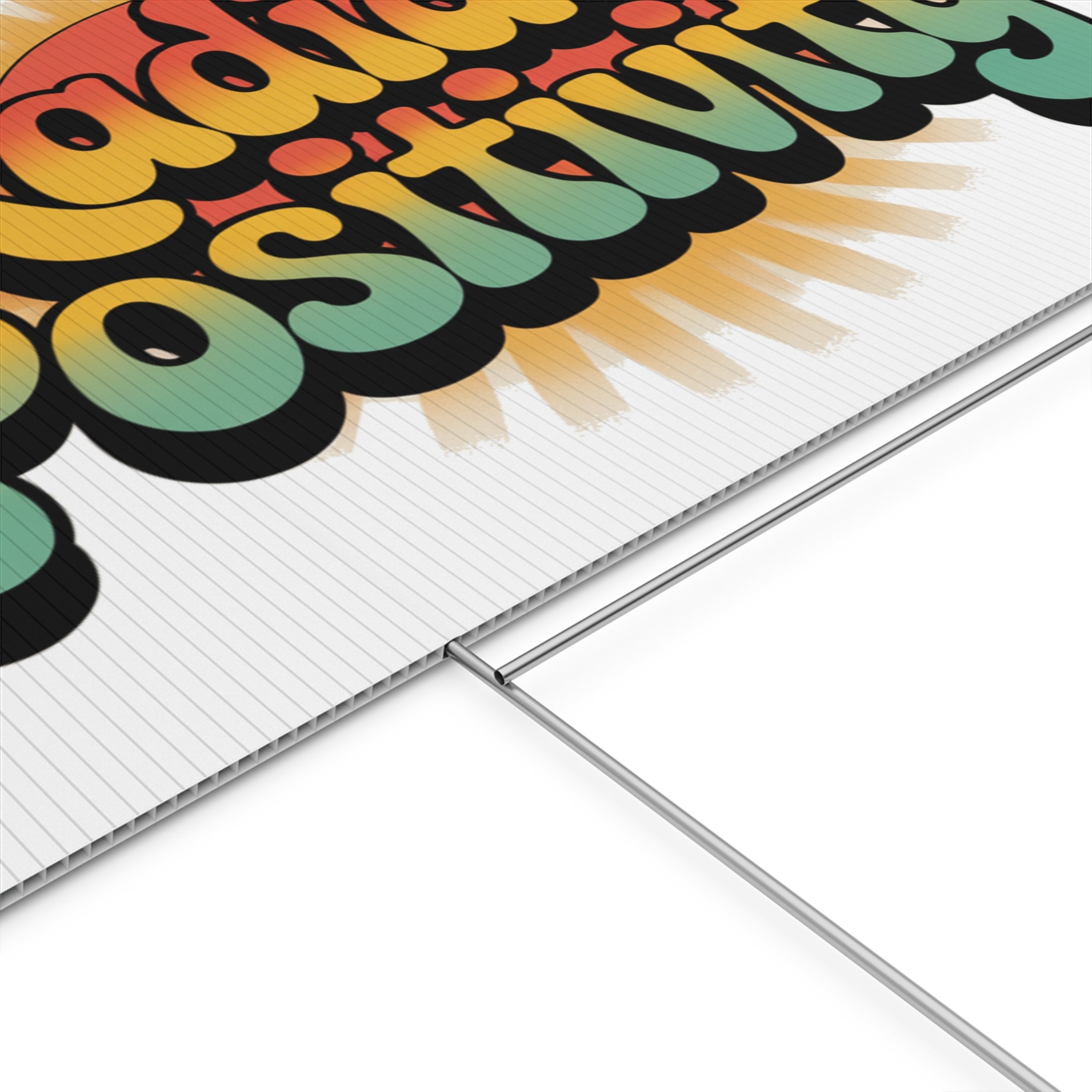 White Radiate Positivity Yard Sign
