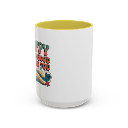 Retro 'Happy Looks Good on You' Colorful Ceramic Mug (11oz & 15oz)