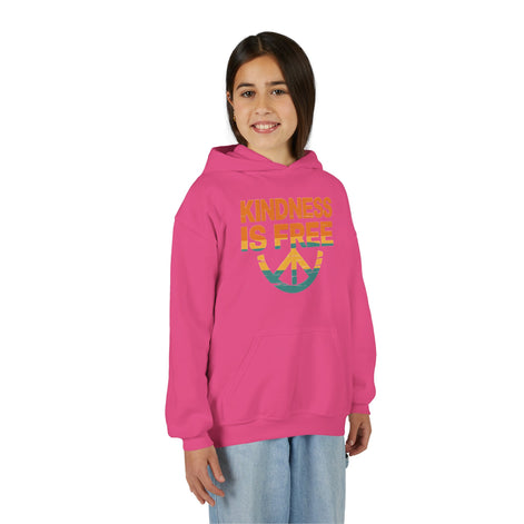 Kindness Is Free Youth Hoodie - Inspirational Heavy Blend Sweatshirt